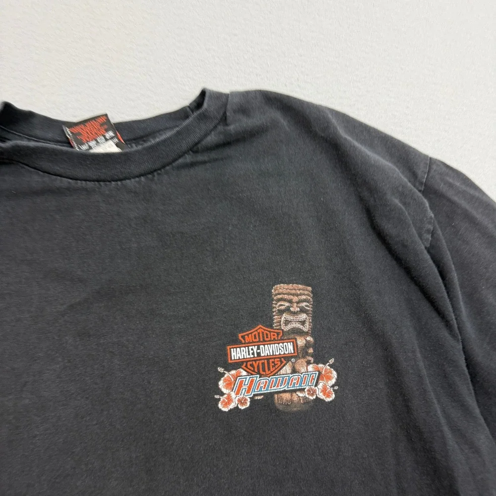 Vintage Harley-Davidson Shirt 2X Black Hawaii Tiki Hula Girl Ride The Dream 90s